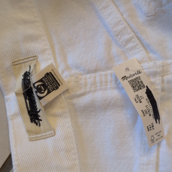 NWT Madewell Low-Slung Baggy Jeans Pure White Rigid Denim With Cuff Size 27 - Picture 4 of 12